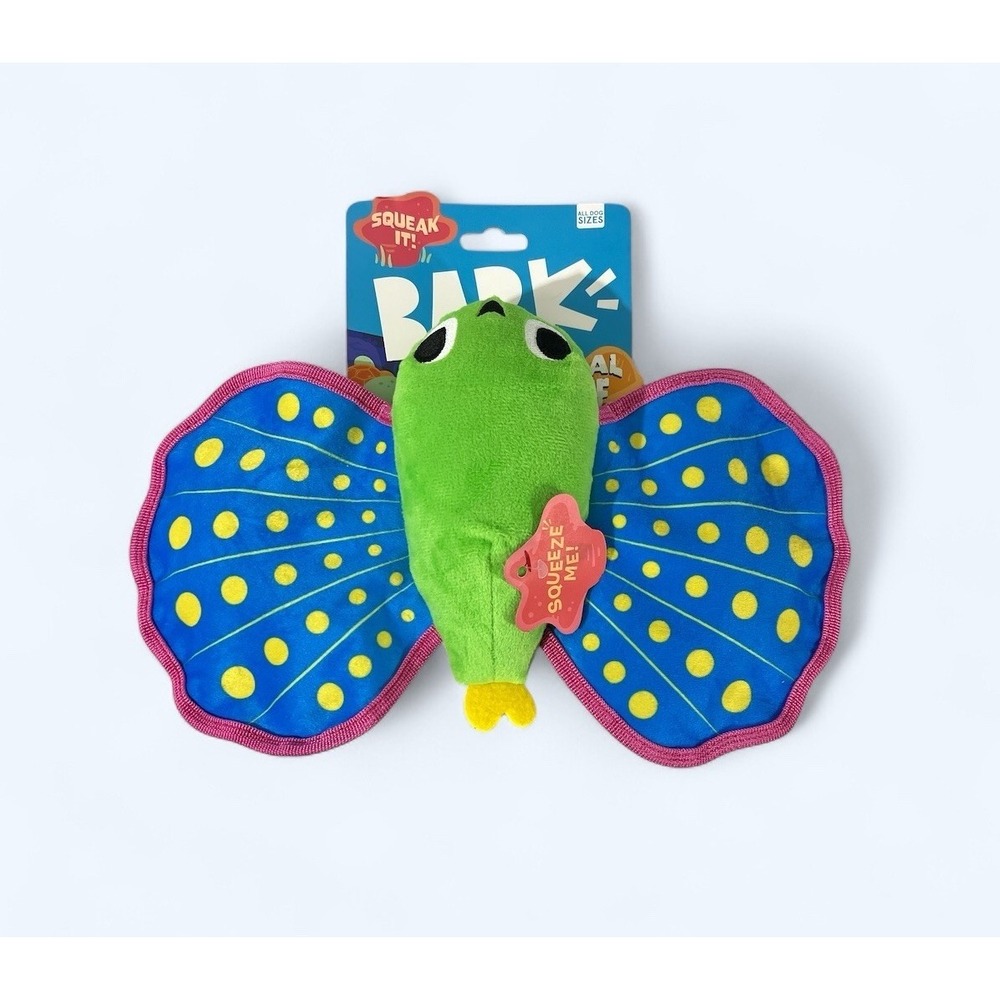 Bark Box Freddy Flying Fish M-L Dog Toy Crinkle Squeaker Barkbox